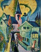 Ernst Ludwig Kirchner Konigstein with red church painting